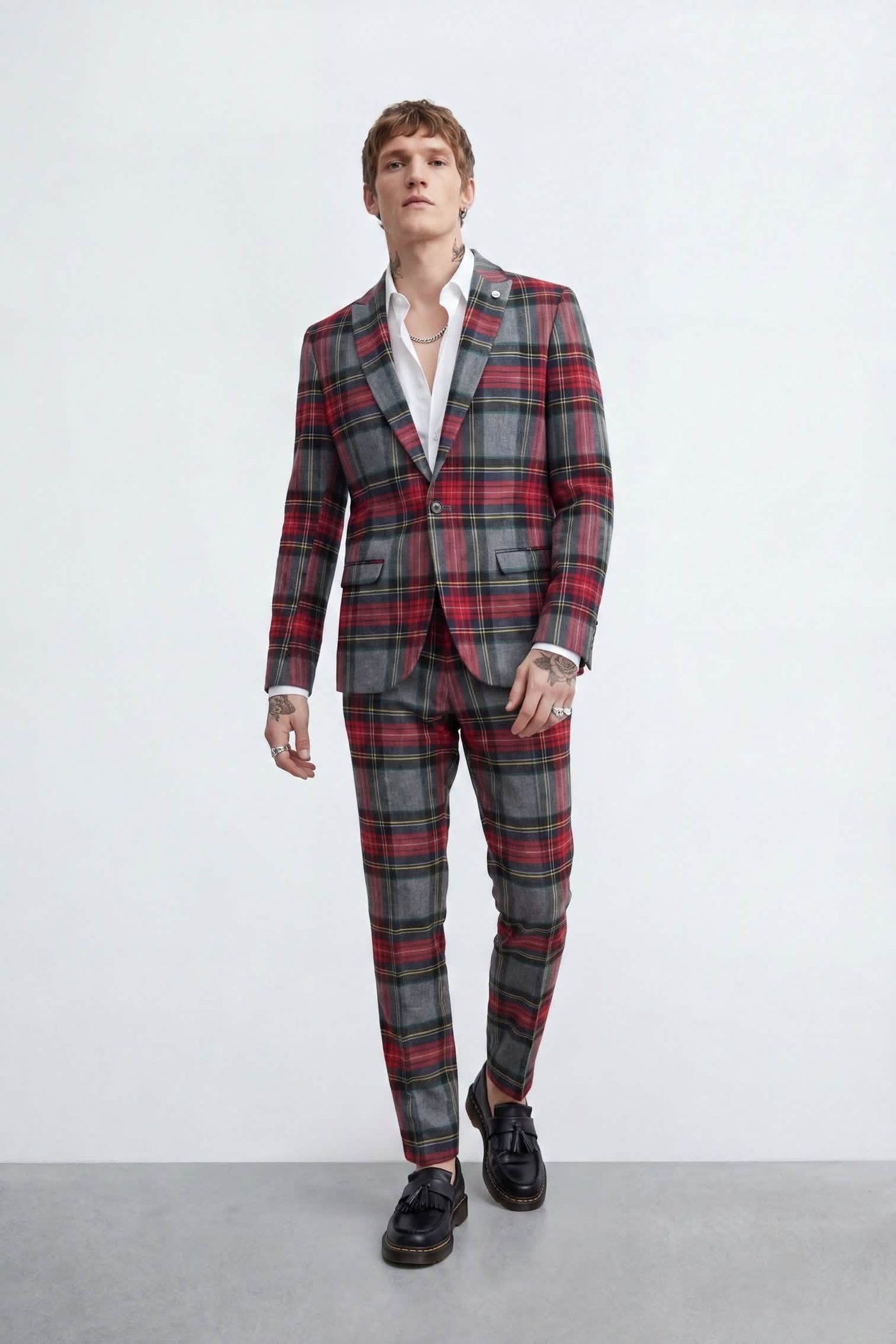 Cardosi Slim Fit Grey Tuxedo Suit