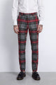 Cardosi Slim Fit Grey Tartan Tuxedo Trousers
