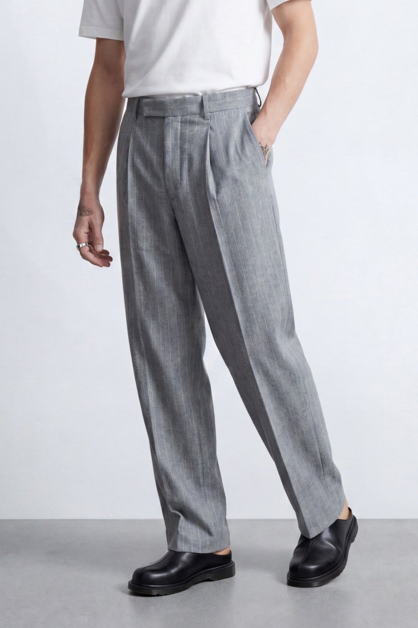 Tyson Relaxed Fit Pinstripe Grey Suit