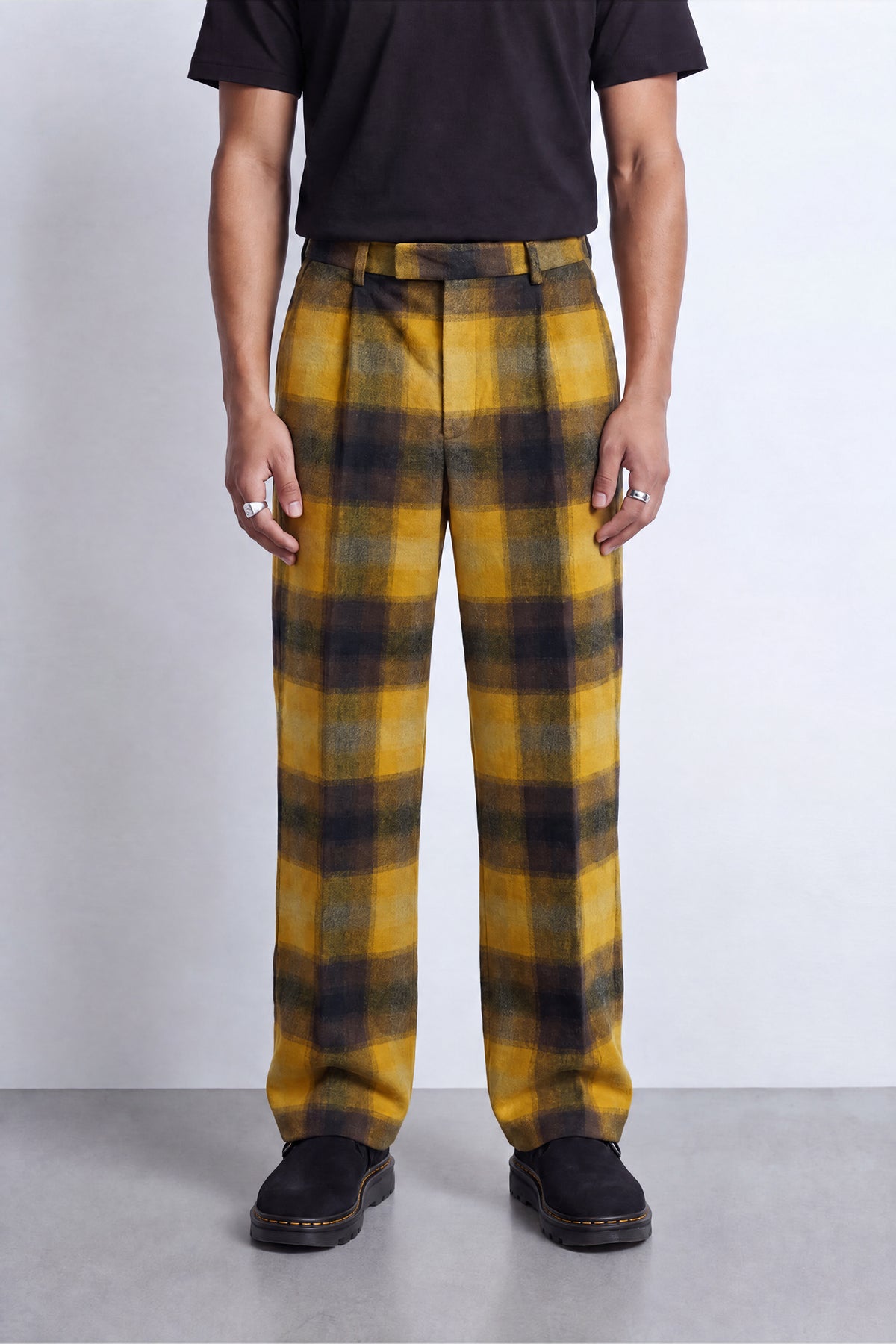 Marty Mustard Check Double Breasted Suit