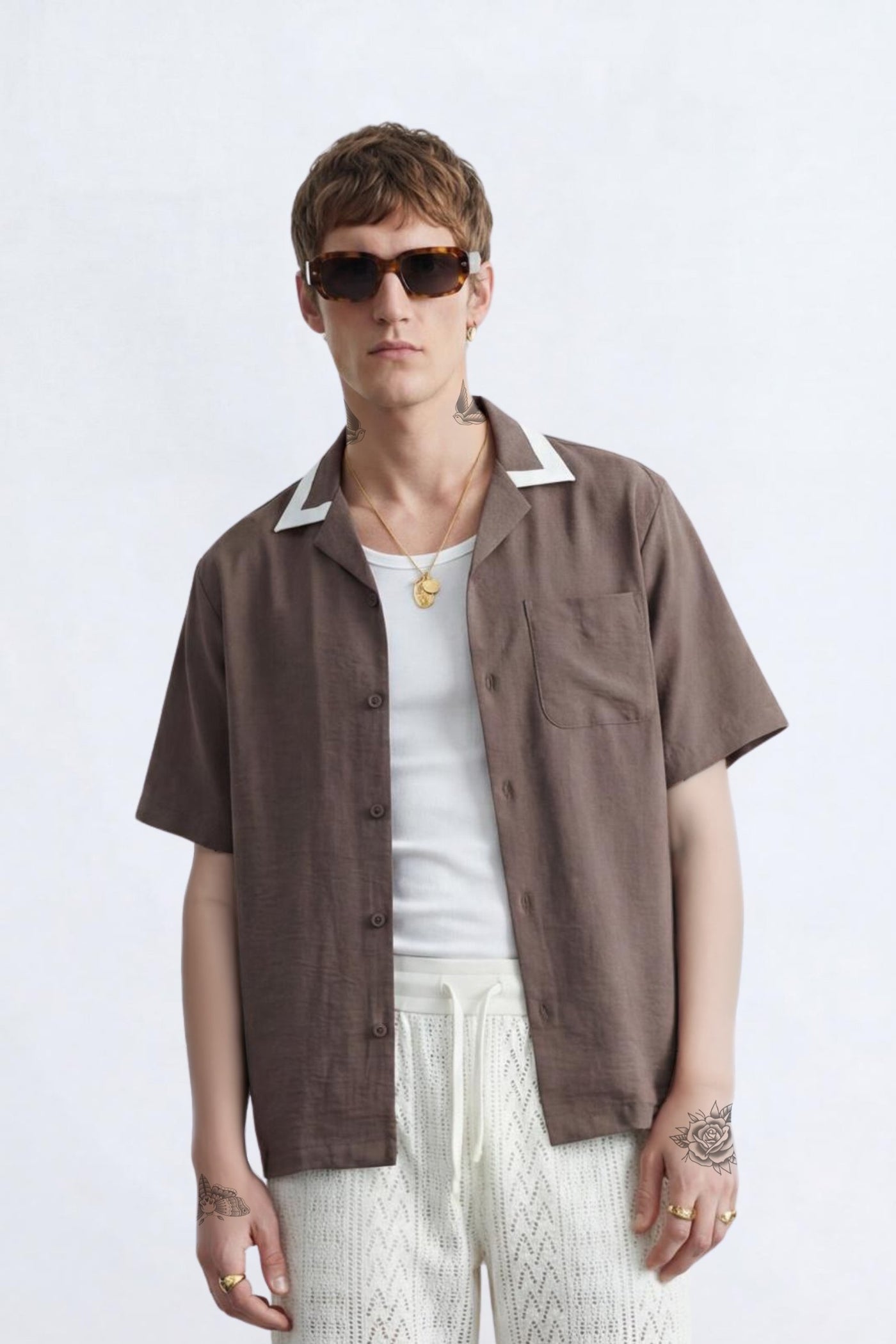 Huxley Brown Revere Cotton Shirt