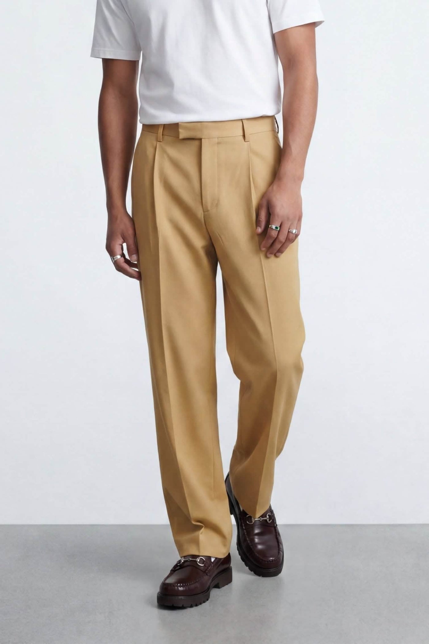Welles Mustard Textured Relaxed Fit Suit Jacket