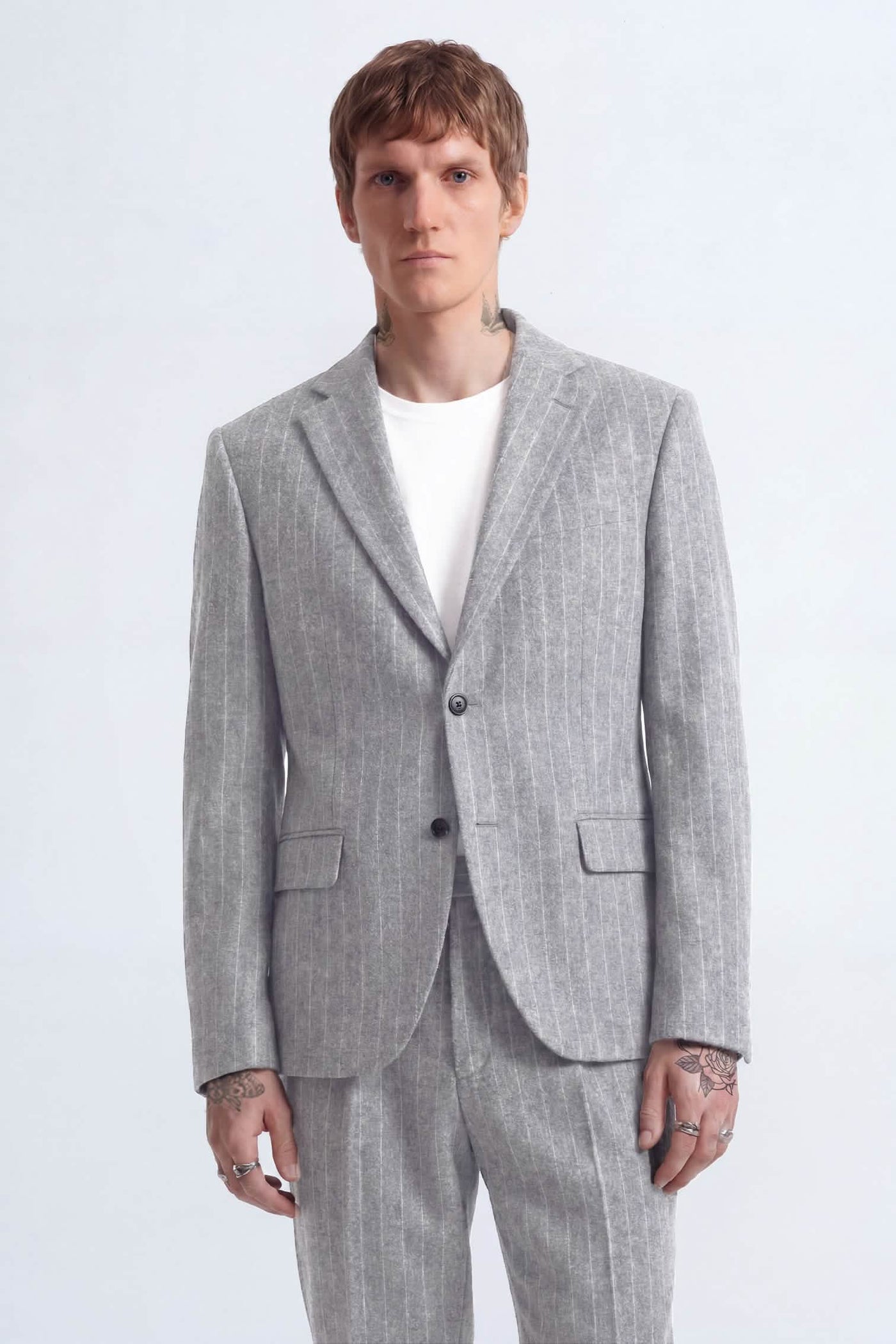 Tyson Relaxed Fit Pinstripe Grey Suit