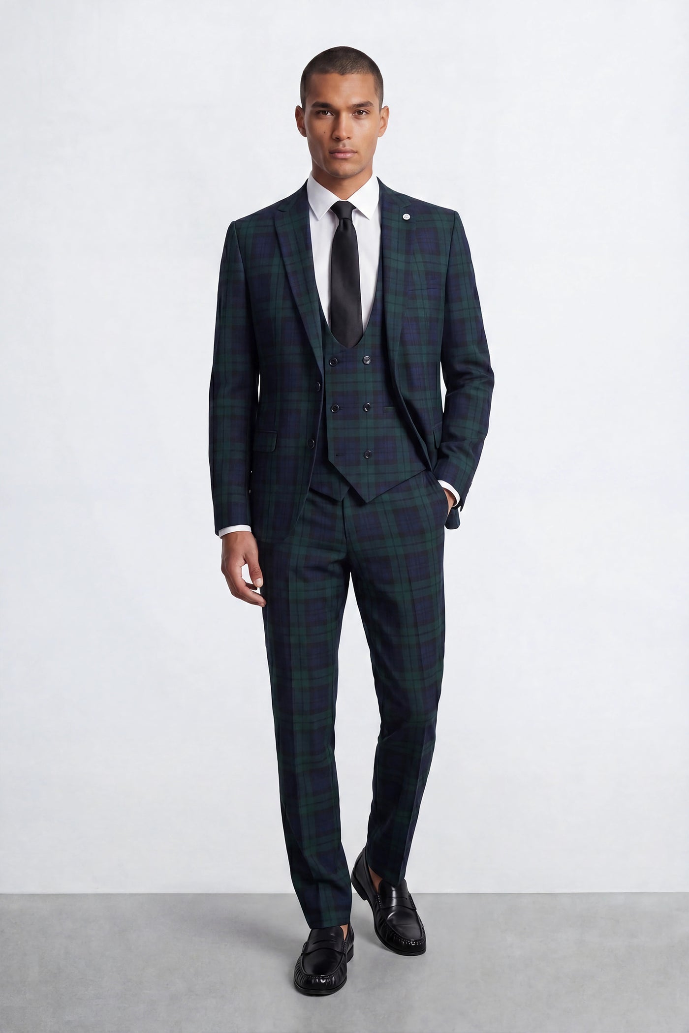 Ginger Slim Fit Green Tartan Suit Jacket