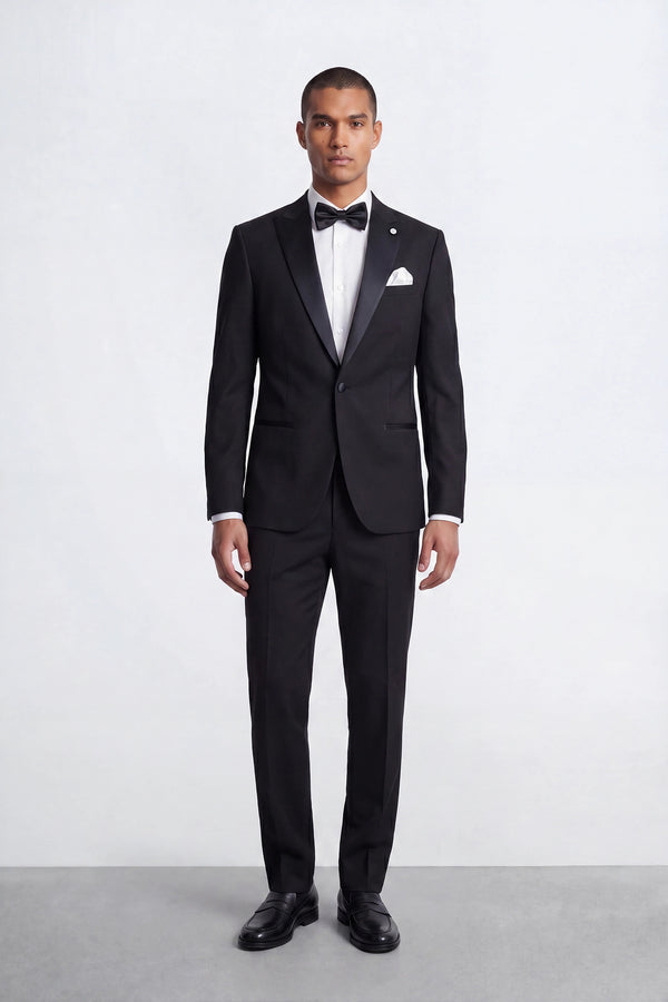 Kingdon Slim Fit Black Tuxedo Suit
