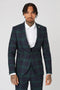 Lennox Skinny Fit Green Tartan Jacket