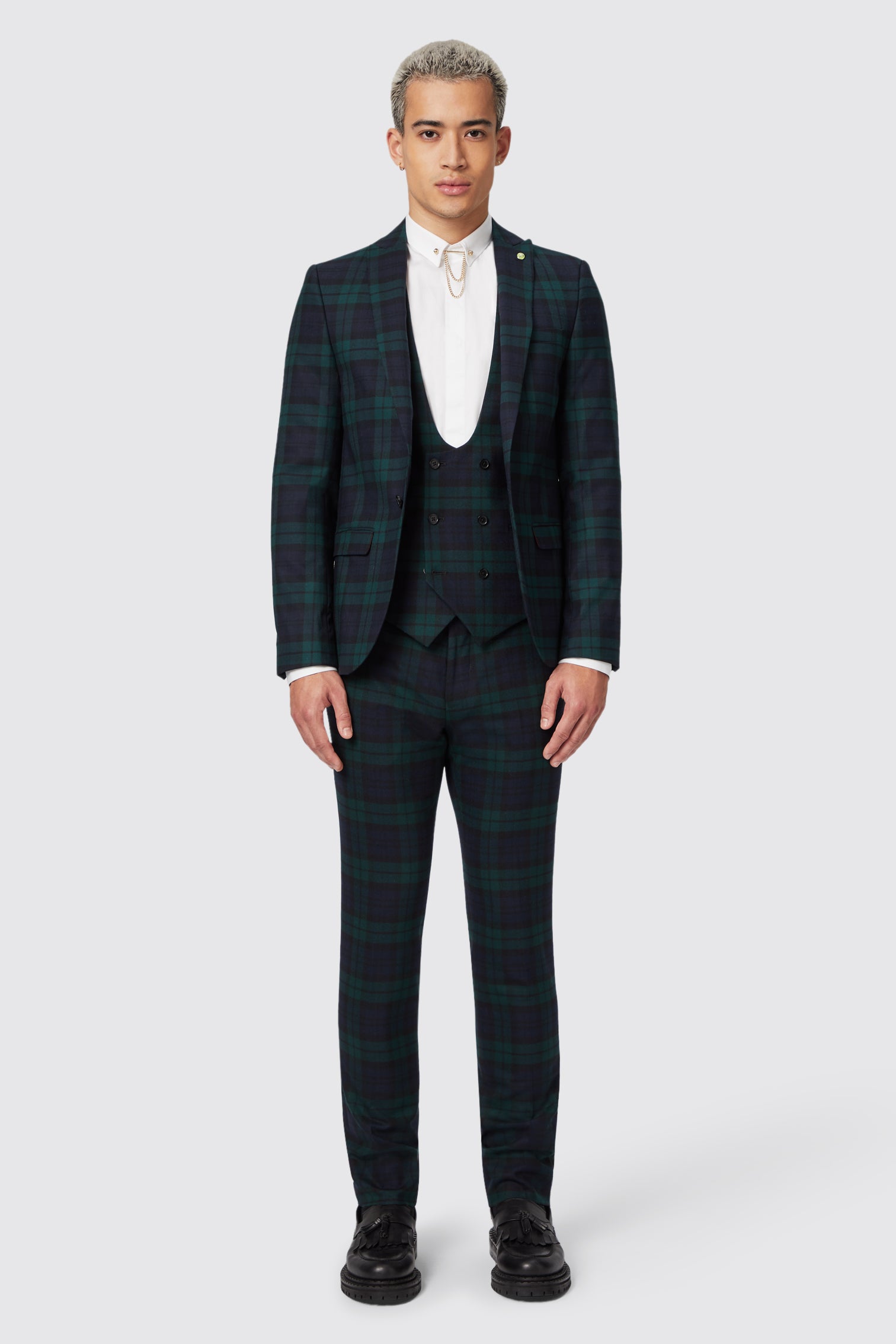 Plaid tuxedo jacket shop