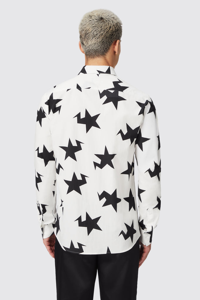 grosjean-slim-fit-white-cotton-star-print-shirt