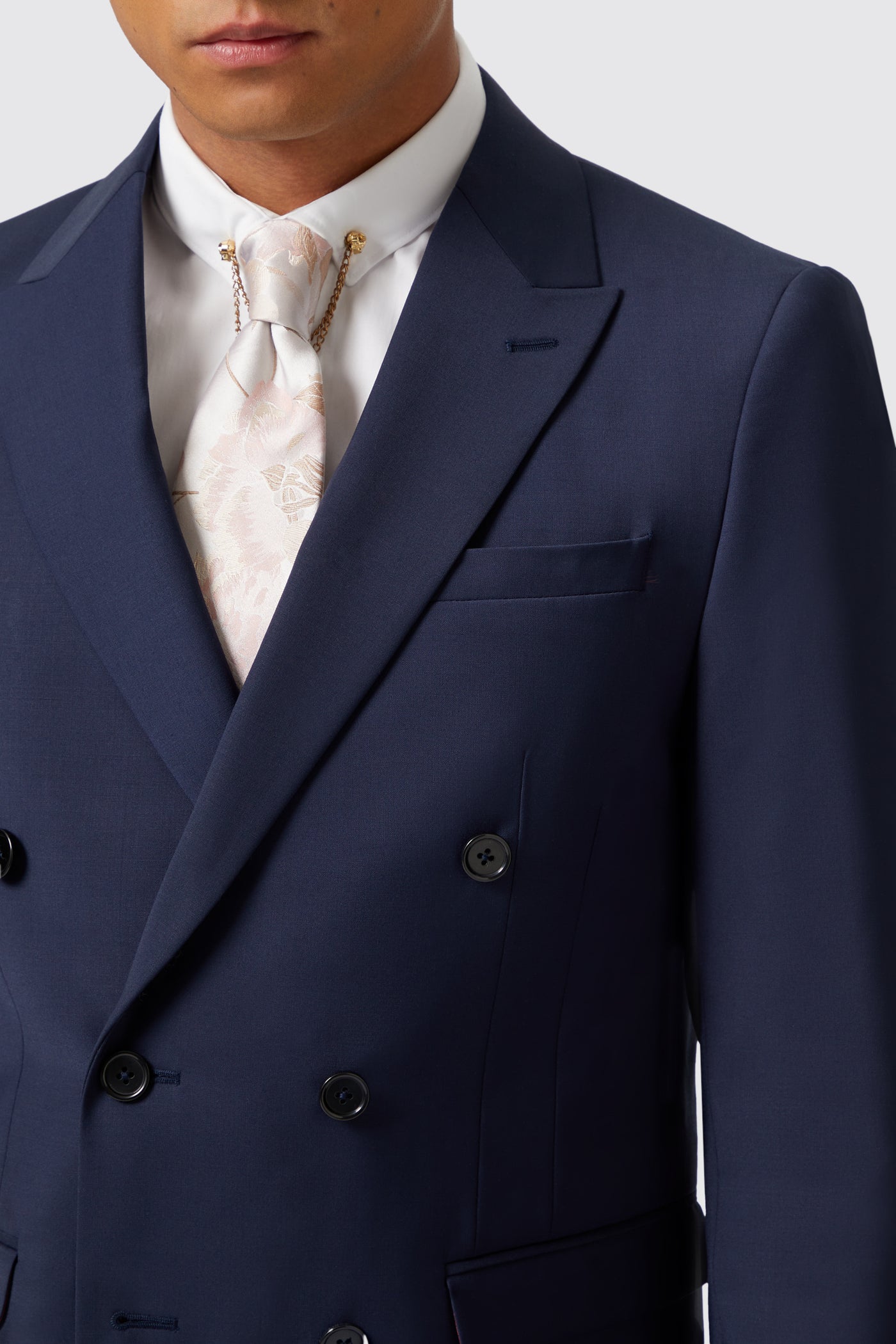 Harwood Slim Fit Navy Double Breasted Wool Jacket - ARCHIVE