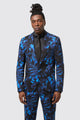Heron Slim Fit Blue Floral Cotton Jacket