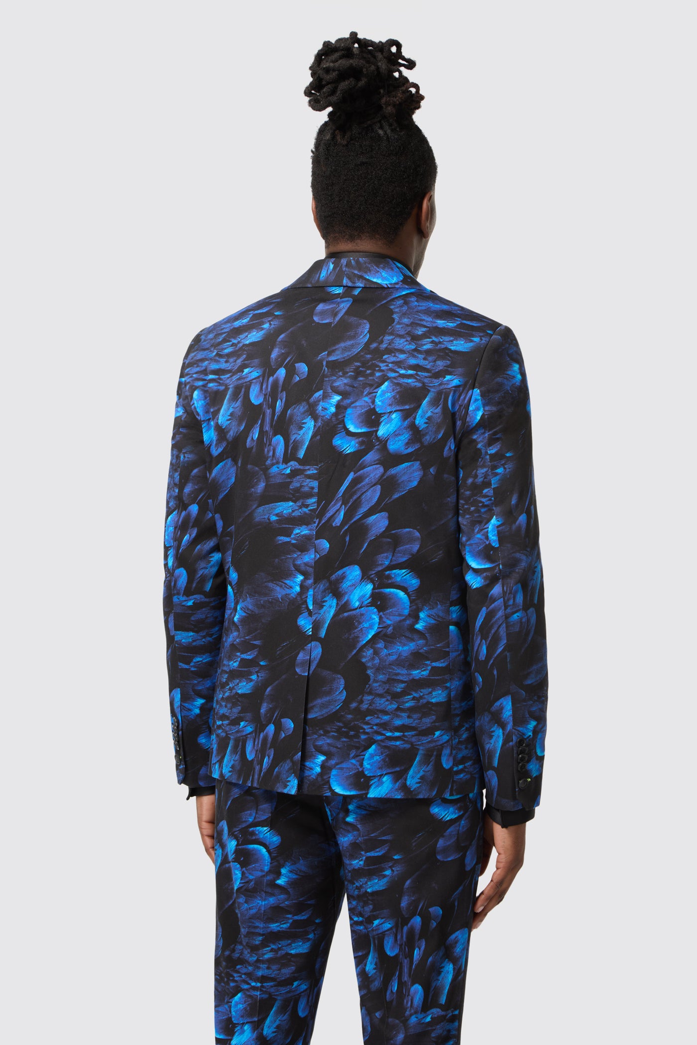 Heron Slim Fit Blue Floral Cotton Jacket