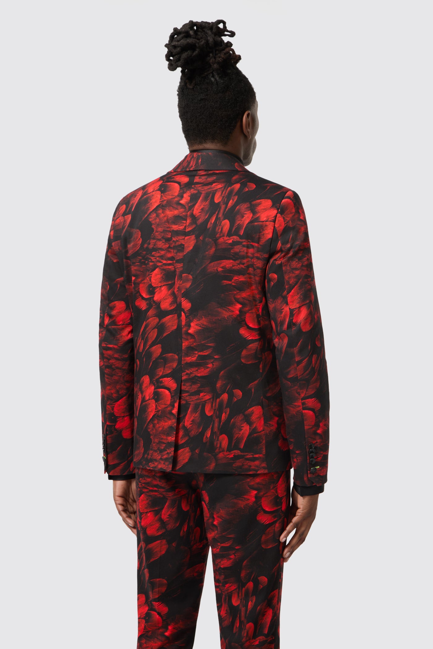 Heron Slim Fit Red Floral Cotton Jacket