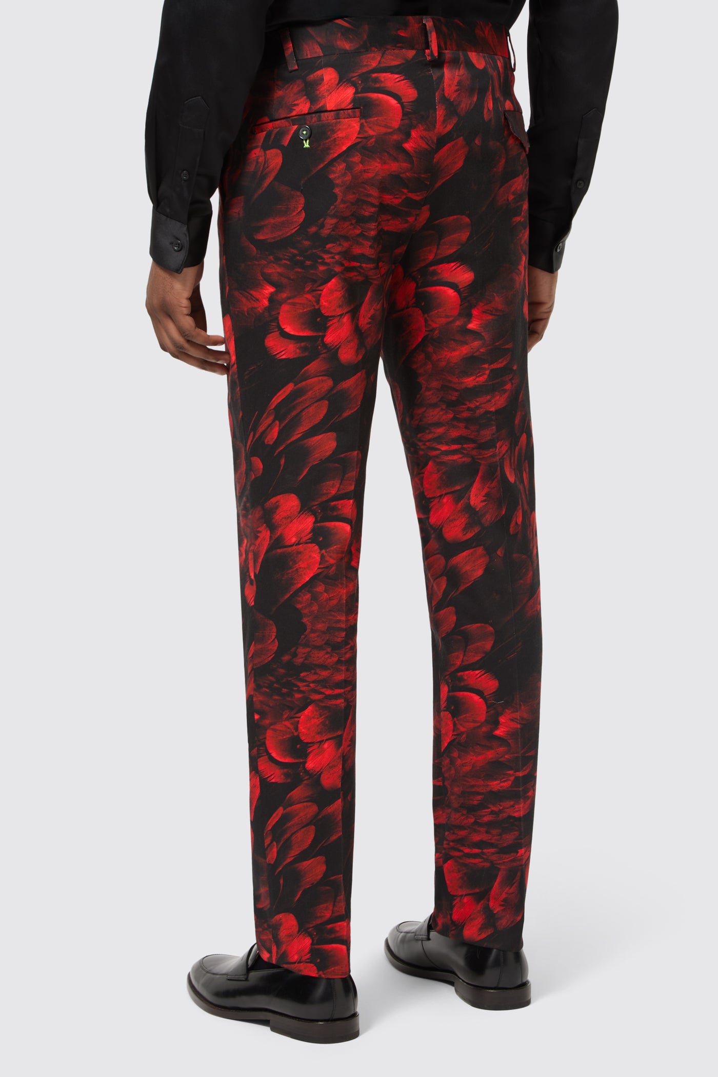 Heron Slim Fit Red Floral Cotton Suit