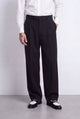 Syrah Relaxed Fit Pinstripe Black Suit Trousers