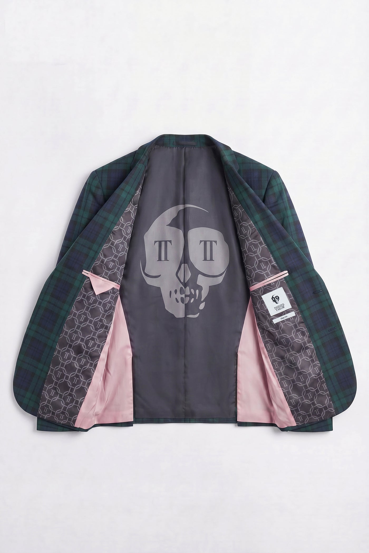 Ginger Slim Fit Green Tartan Suit Jacket