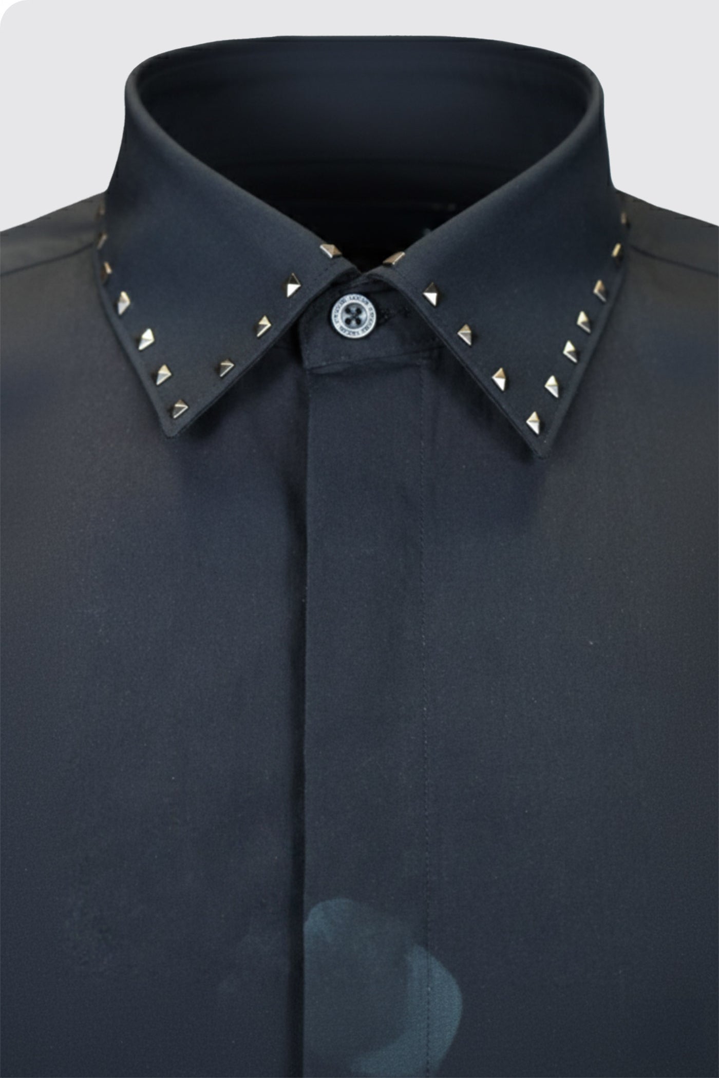 Sember Slim Fit Black Metal Studded Floral Shirt - ARCHIVE