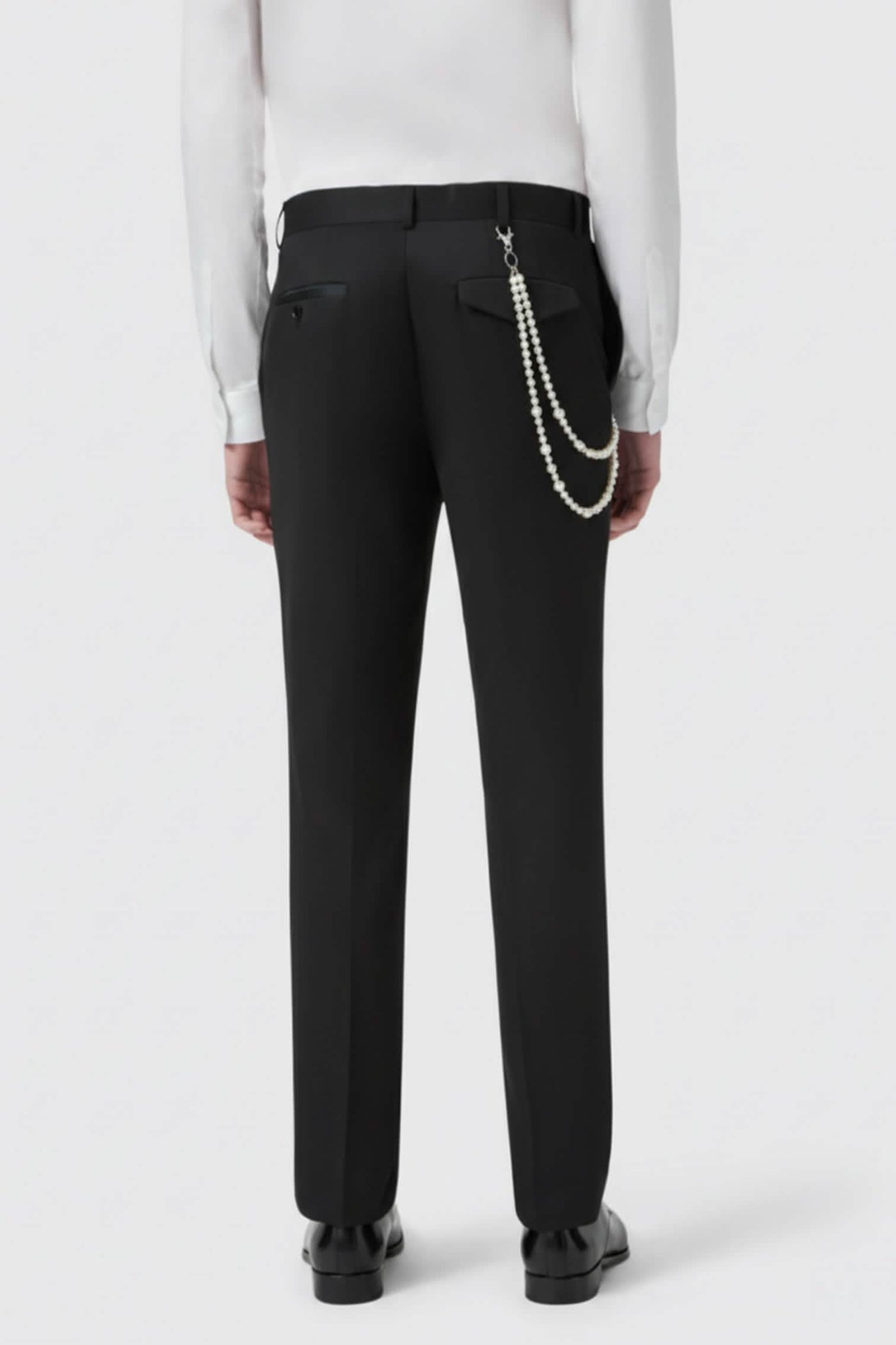 Flint Slim Fit Black Tuxedo With Pearl Detailing