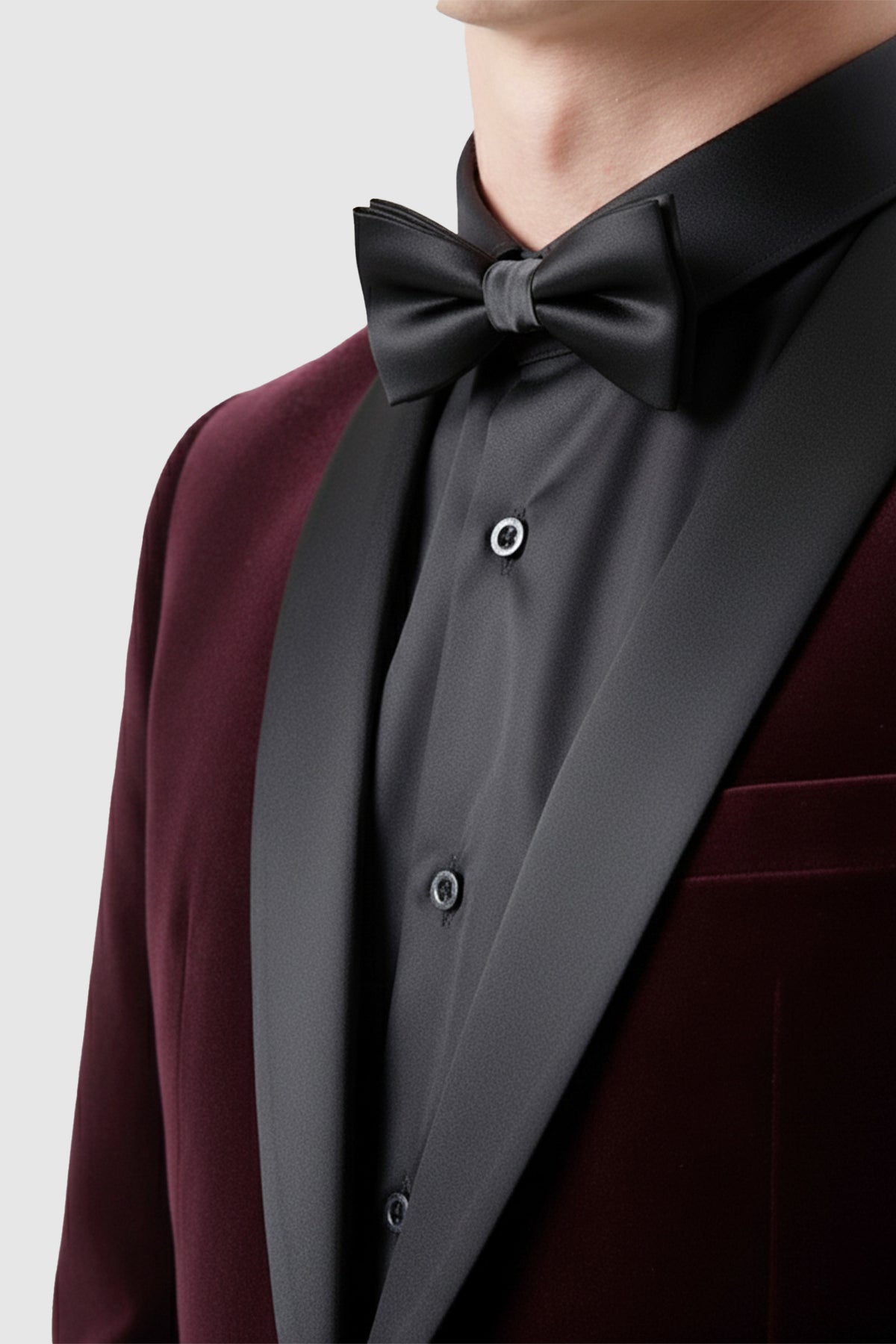 Kipling Slim Fit Burgundy Shawl Velvet Blazer