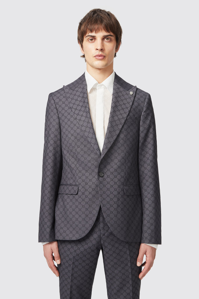 keil-slim-fit-black-flocked-jacket