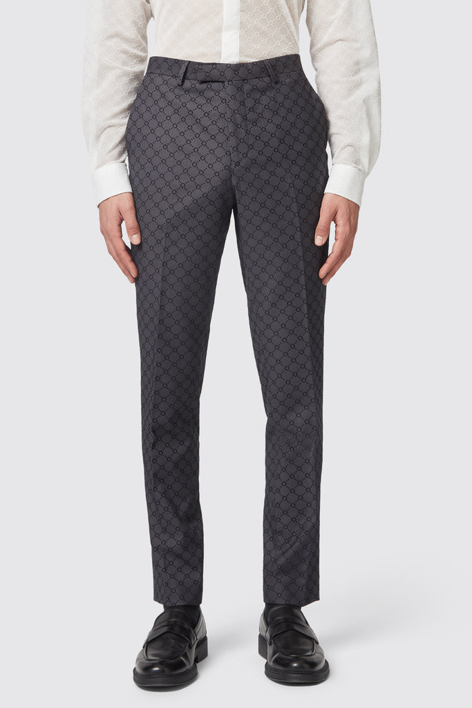 keil-slim-fit-black-flocked-trousers