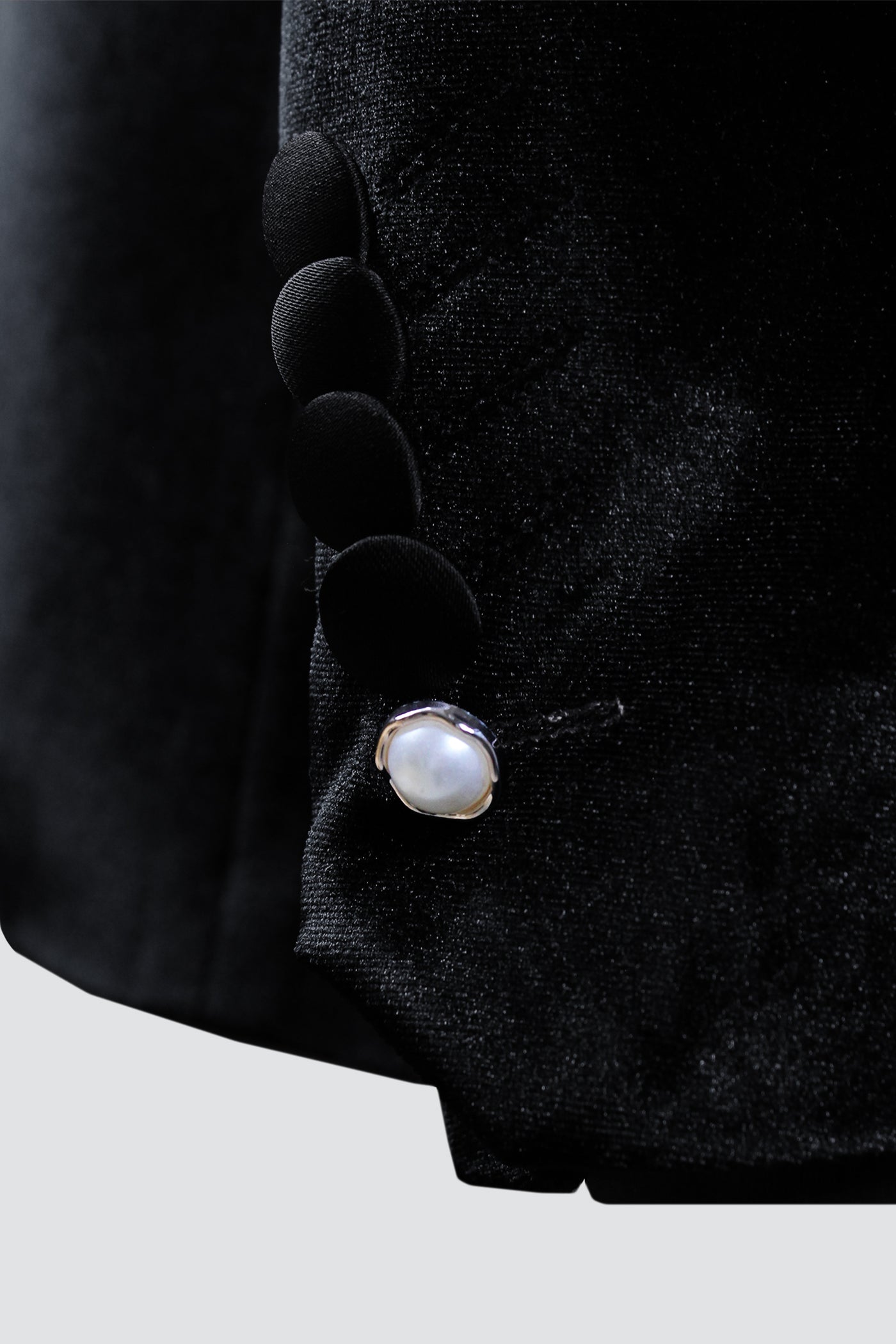 Magnum Slim Fit Black Velvet Tux Jacket With Pearl Detailing