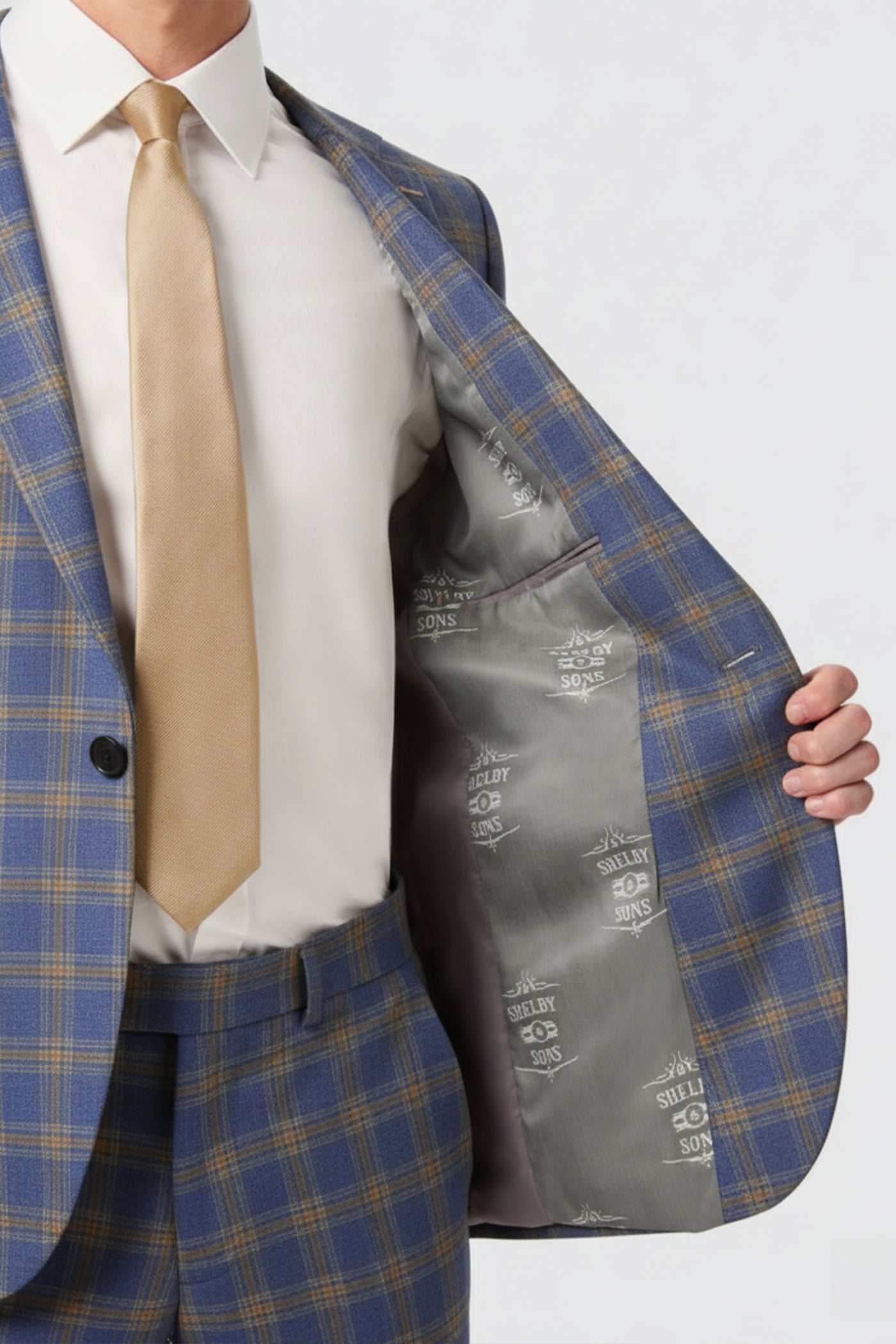 Maynard Slim Fit Navy Check Waistcoat