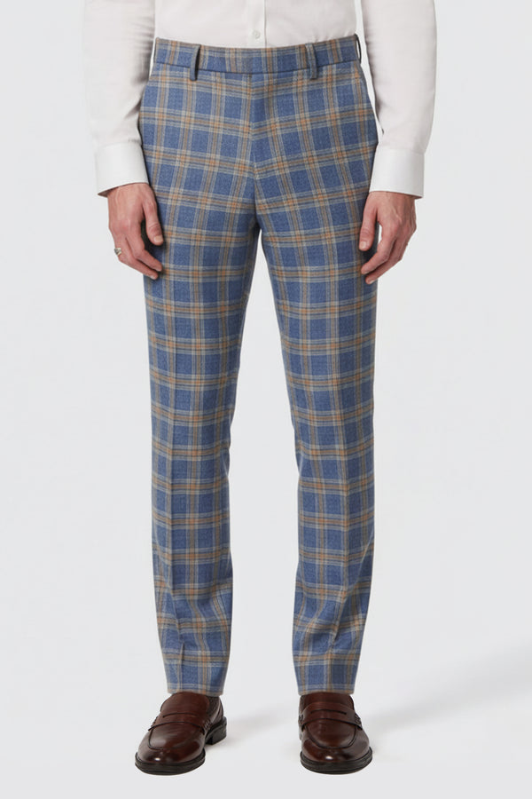 Maynard Slim Fit Navy Check Suit Trousers