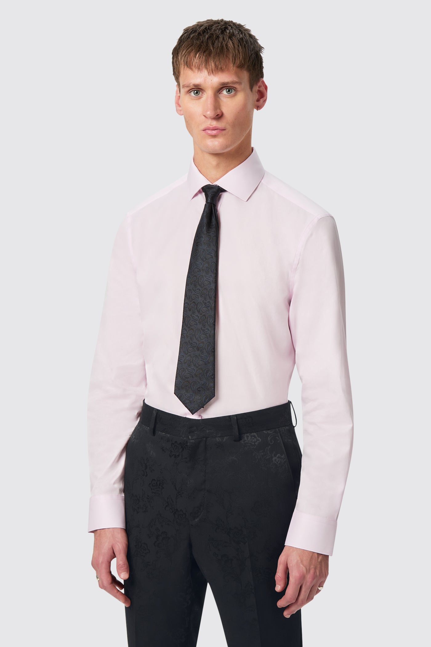 Maygrove Slim Pink Twill Cotton Shirt