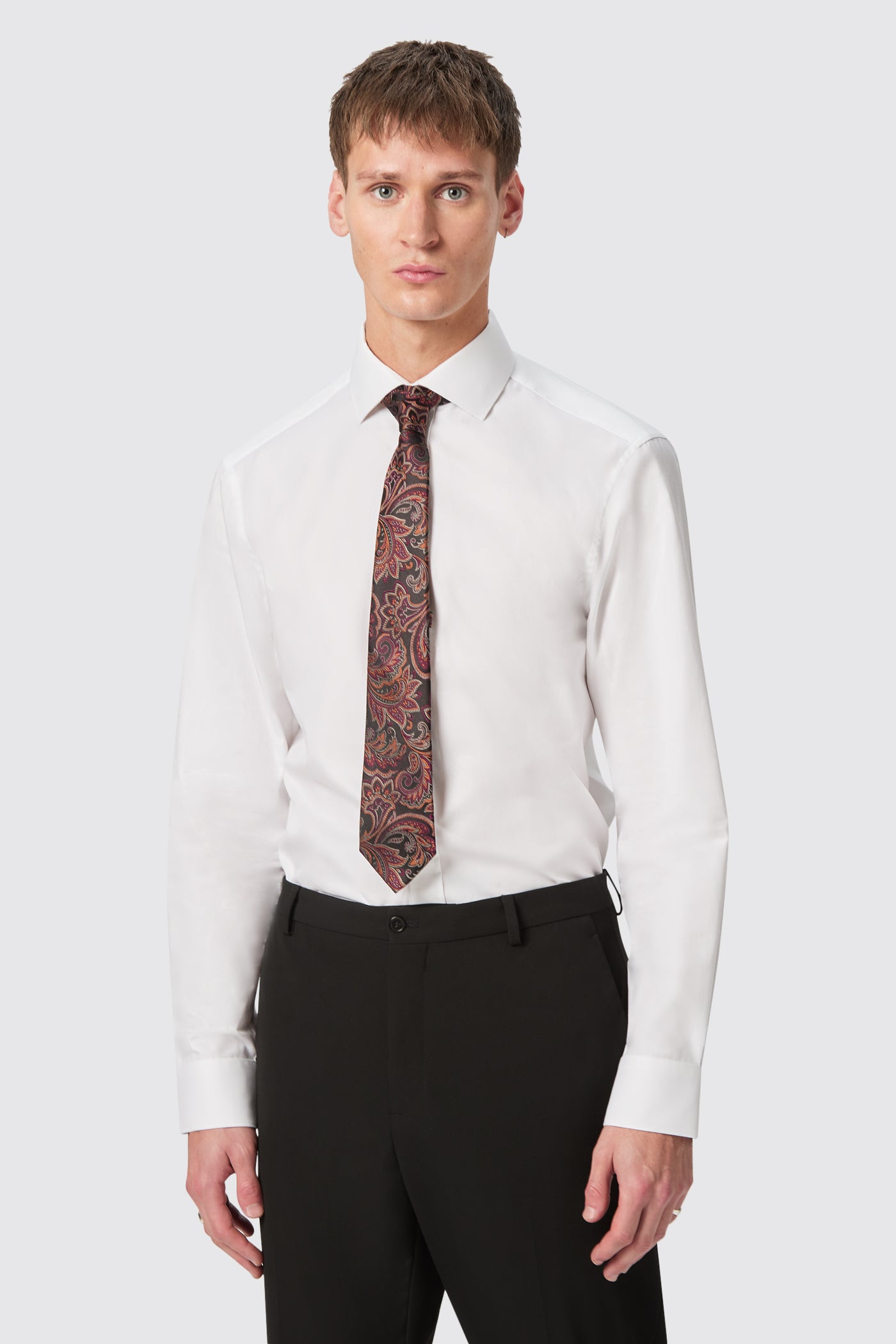 Maygrove Slim White Twill Cotton Shirt