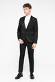 Papatya Slim Fit Black Jacquard Trousers