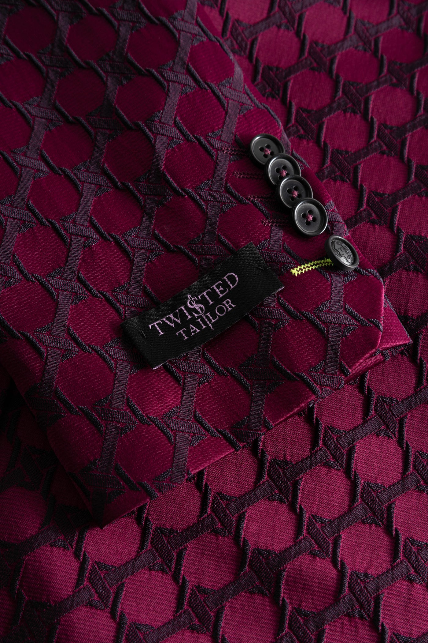 Papatya Slim Fit Burgundy Jacquard Suit