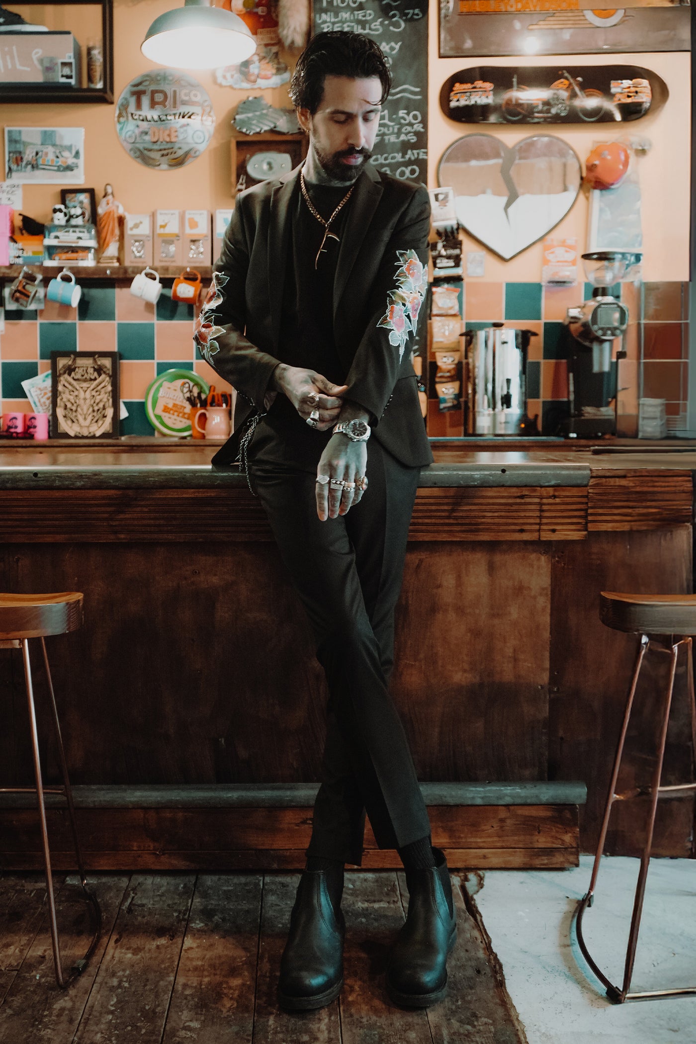 Disaster Skinny Fit Black Trousers