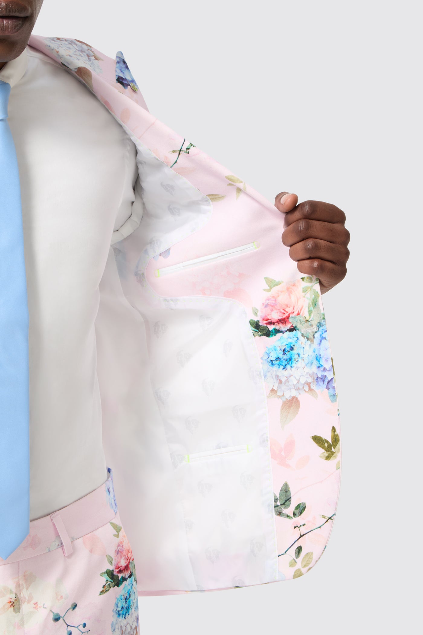 Pickhurst Skinny Fit Pink Floral Cotton Jacket