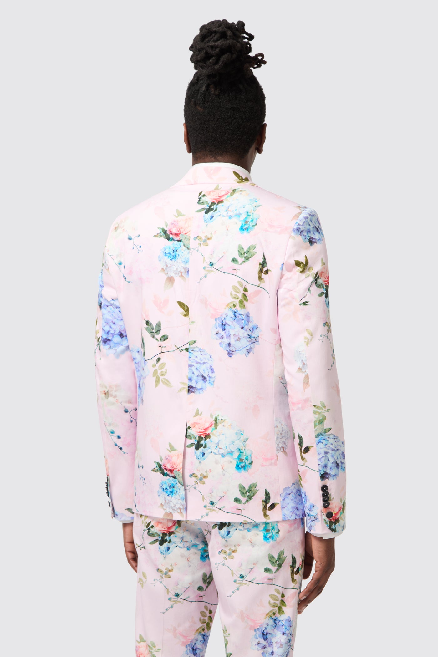 Pickhurst Skinny Fit Pink Floral Cotton Suit