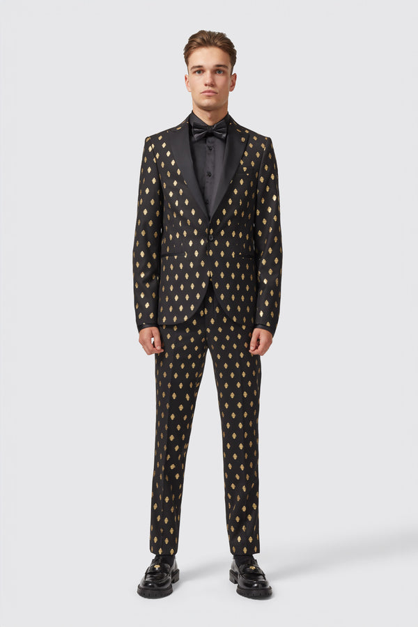 Puccini Slim Fit Black and Gold Suit - ARCHIVE