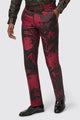 Ramone Slim Fit Red Floral Jacquard Trouser