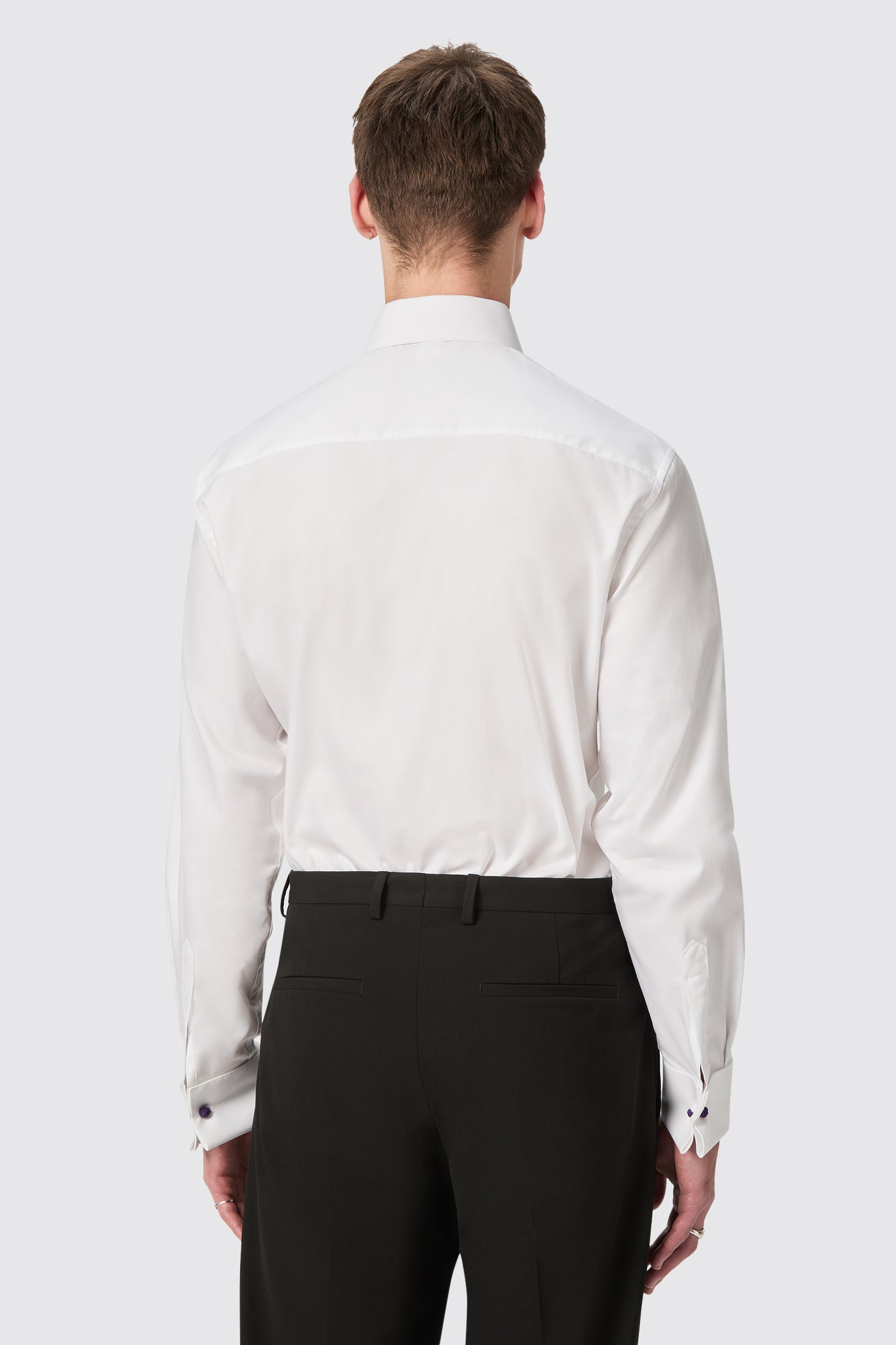 Sarre Slim Fit White Cotton Dress Shirt