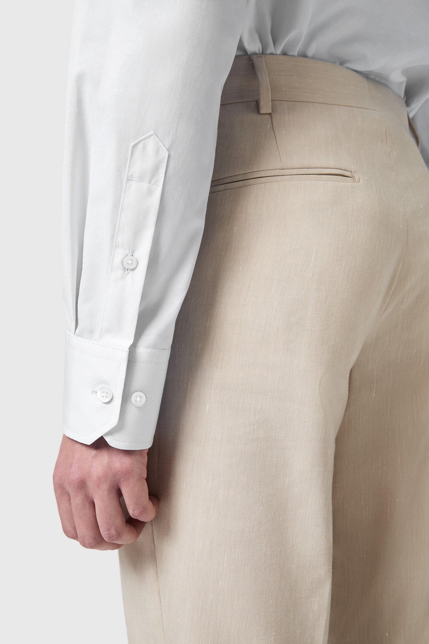 Lewes Slim Fit Spread Collar White Cotton Shirt