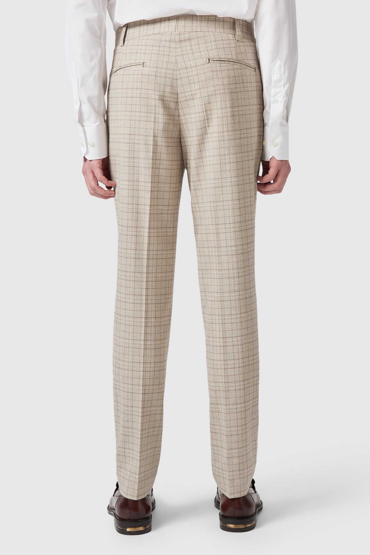 Balfour Slim Fit Brown Check Trousers