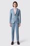Looten Slim Fit Blue Linen Suit