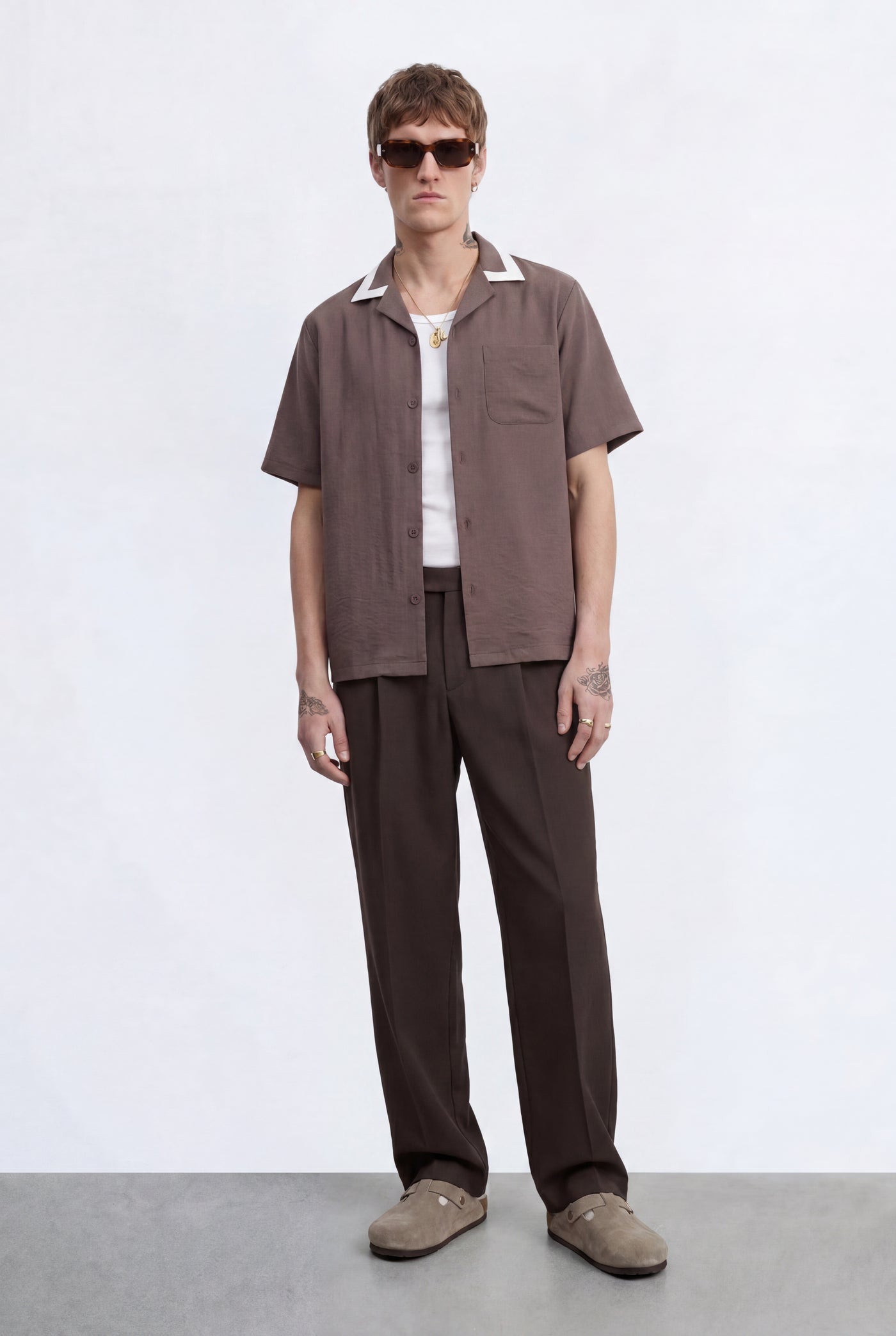 Huxley Brown Revere Cotton Shirt