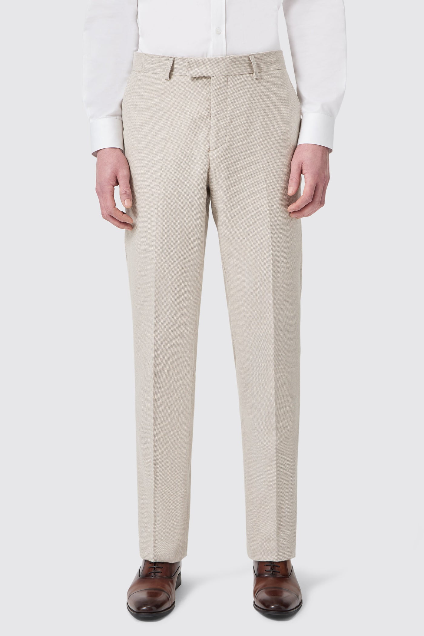 Sion Slim Fit Double Breasted Brown Herringbone Suit