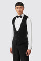 Magnus Slim Fit Black Velvet Tuxedo Waistcoat