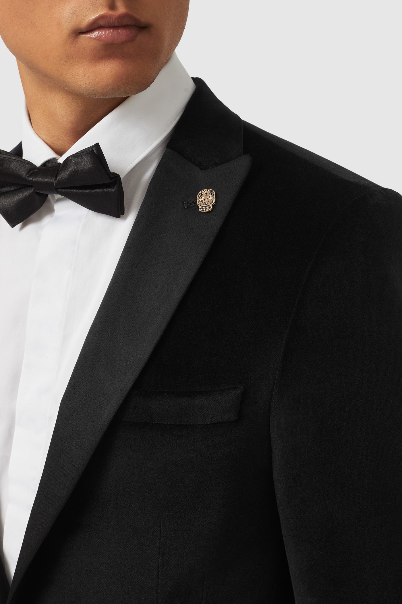 Magnus Slim Fit Black Velvet Tuxedo Jacket
