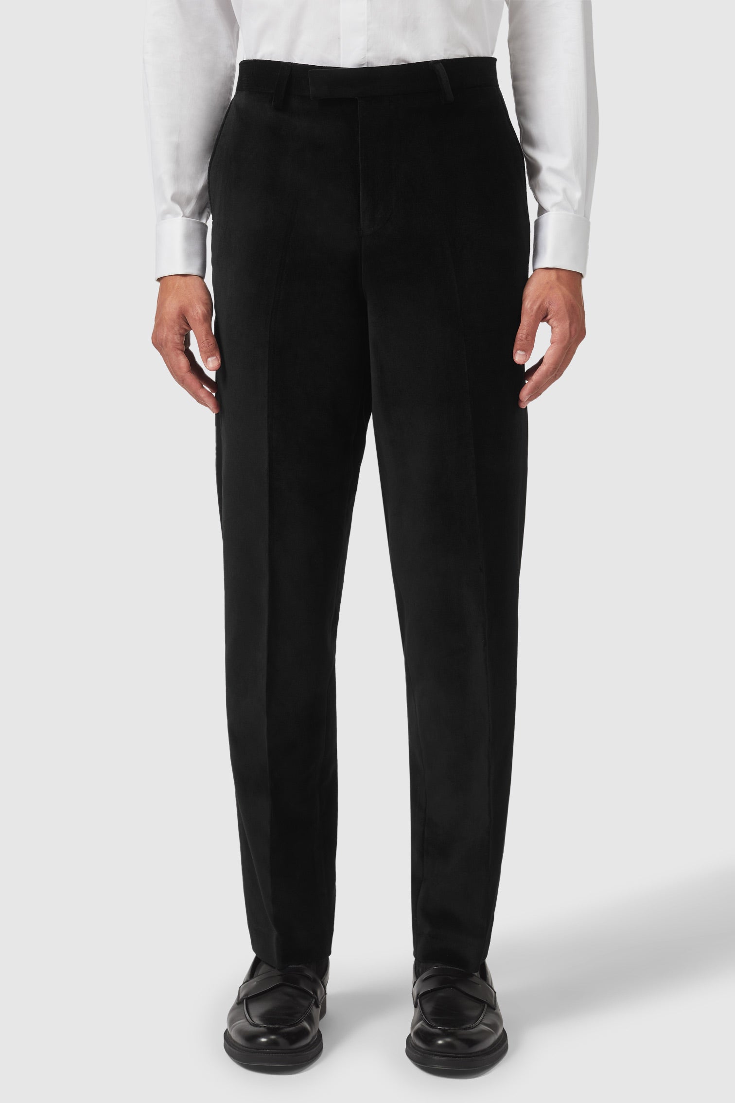 French Connection Slim Fit Black Tuxedo Trousers for Men  Lyst