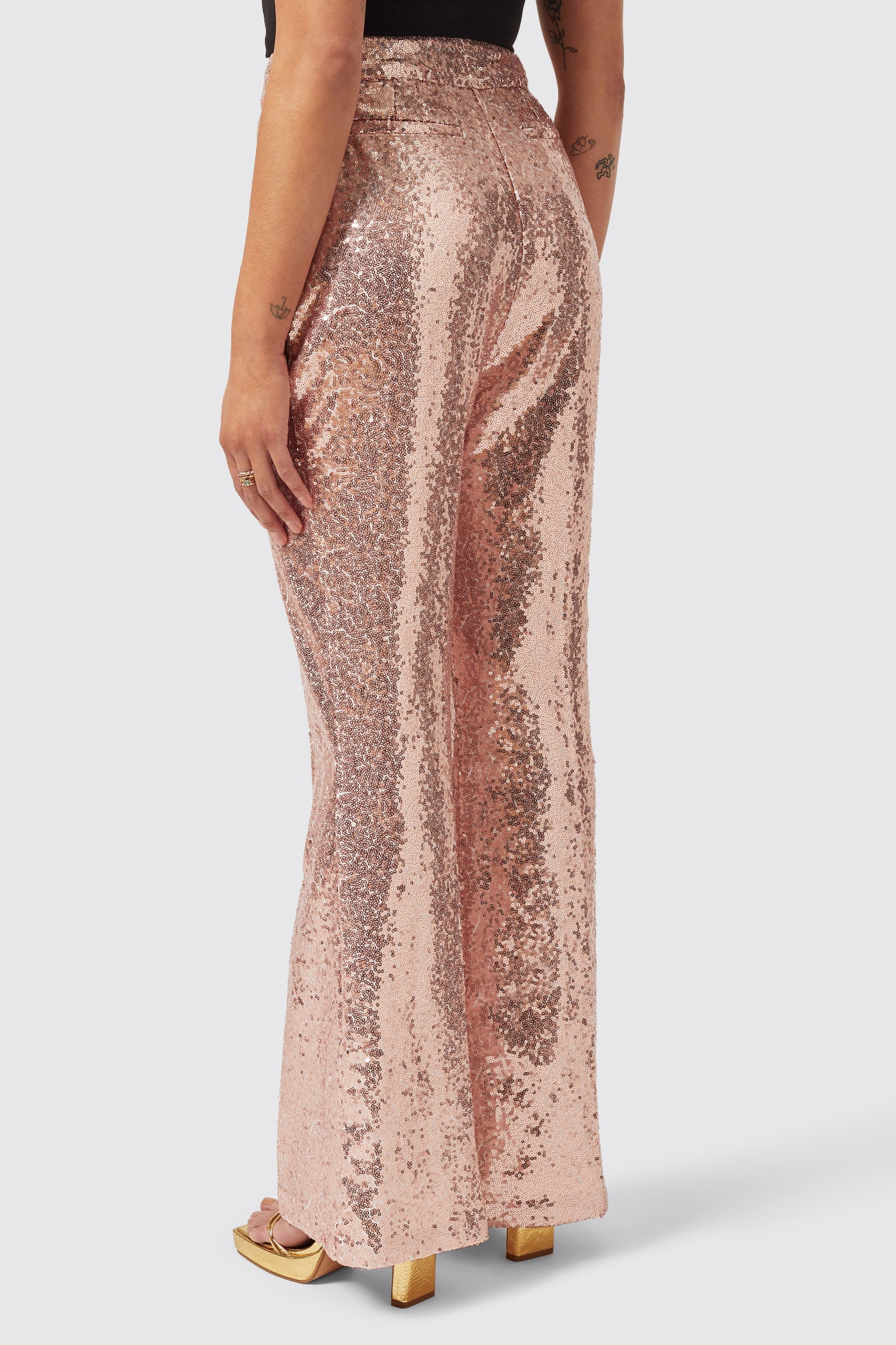 Caladium Slim Fit Pink Sequin Trouser - Archive