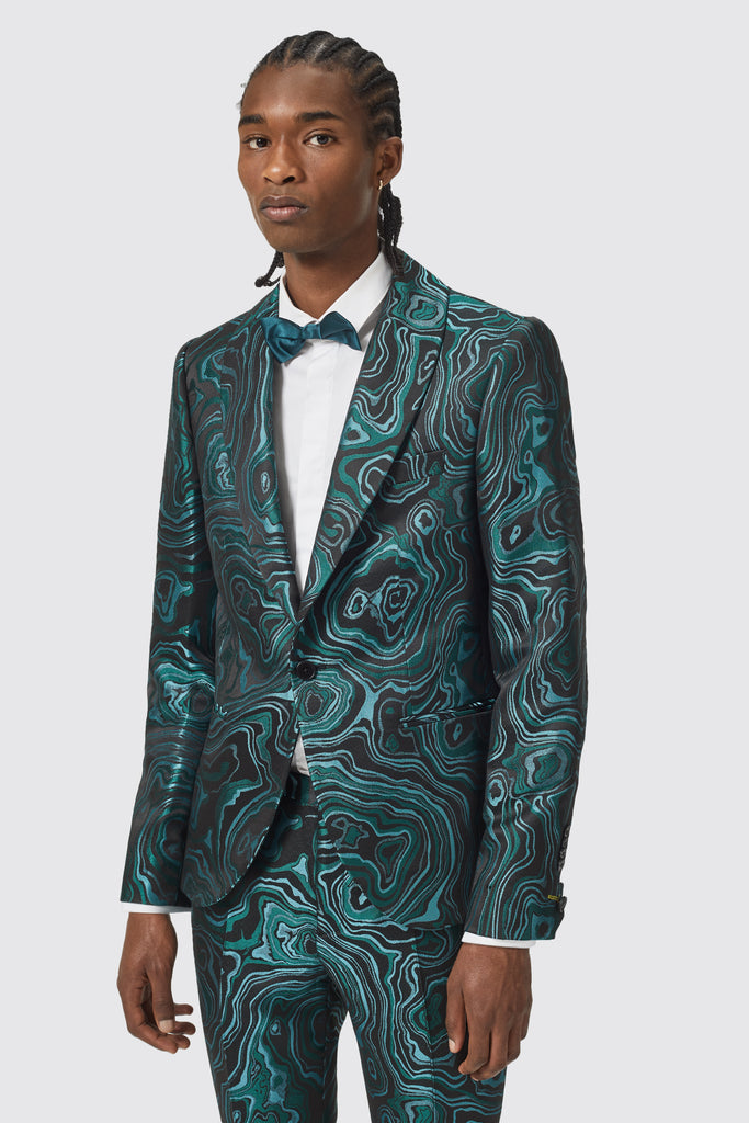 Adichie Slim Fit Green Jacquard Jacket – Twisted Tailor