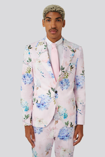 Pickhurst Skinny Fit Pink Floral Cotton Jacket – Twisted Tailor