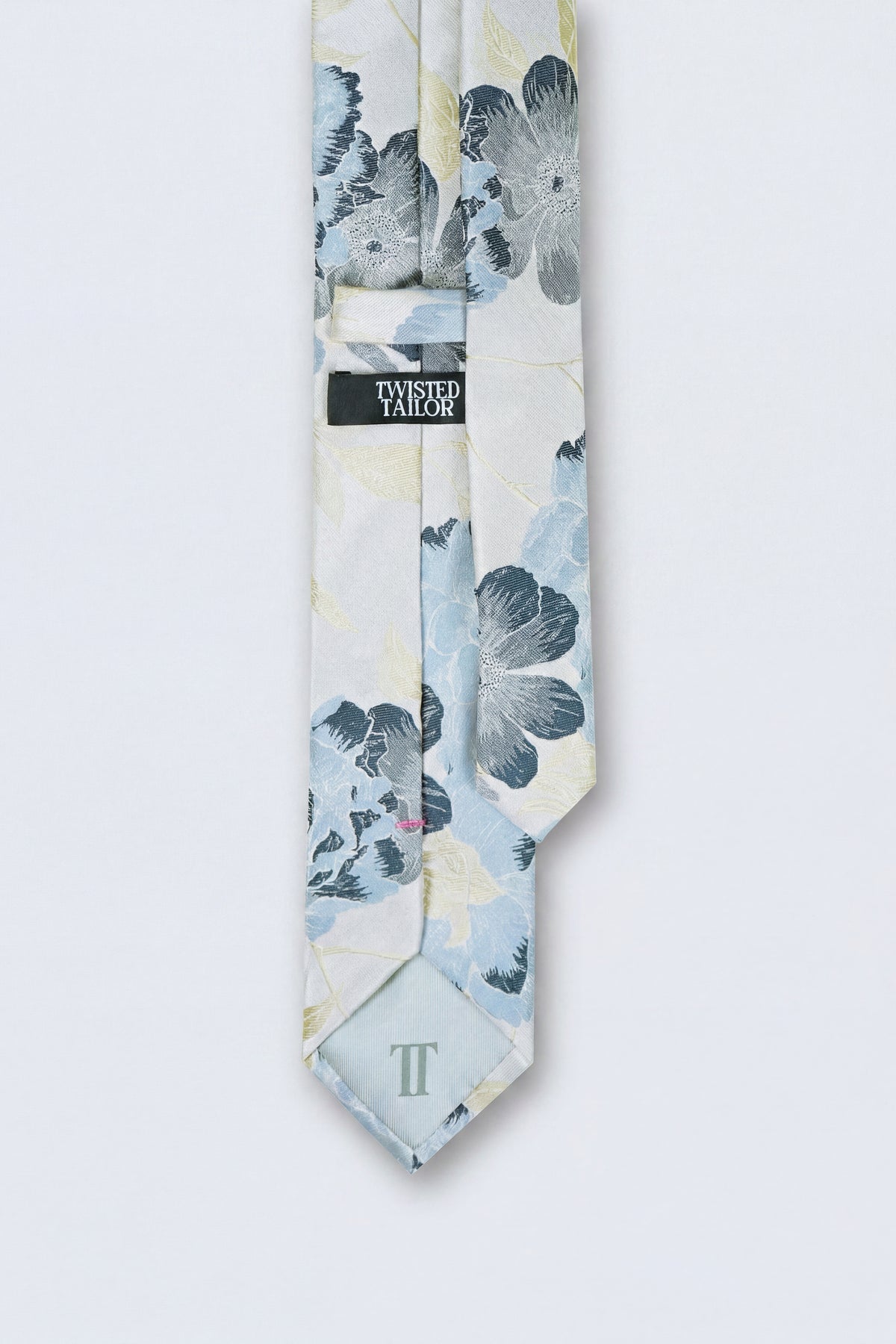 Victor Print Tie Silver Floral