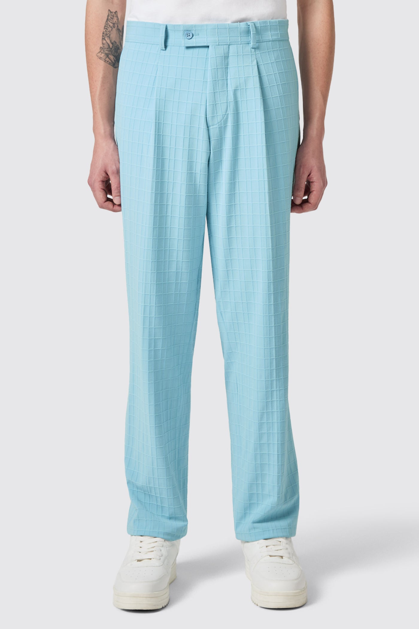 Zidan Oversized Blue Jacquard Pants -ARCHIVE